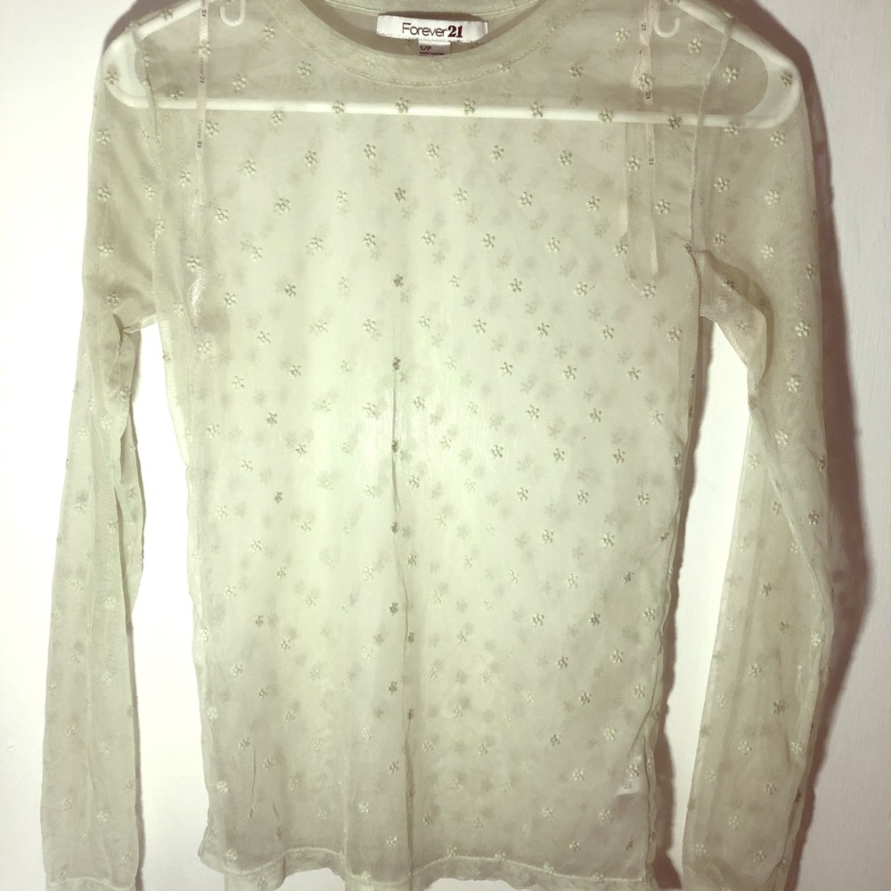 Forever21- Green Flower Nude Body Shirt
